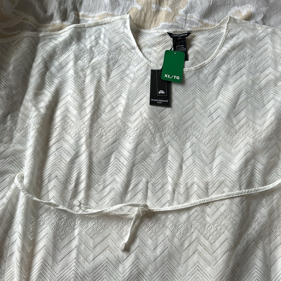 Mario Serrani white Swimsuit Swim Cover-Up Dress New NWT Beach Vacation - Picture 2 of 2